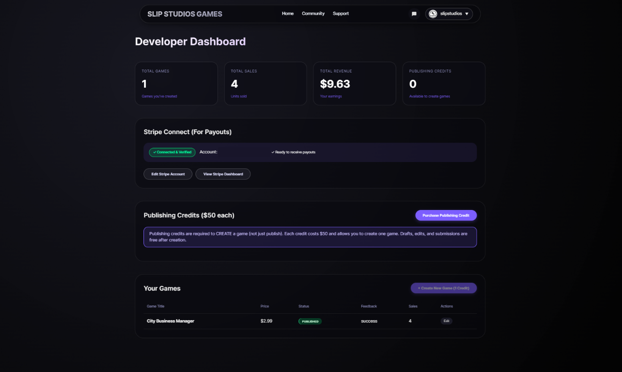 Developer Dashboard